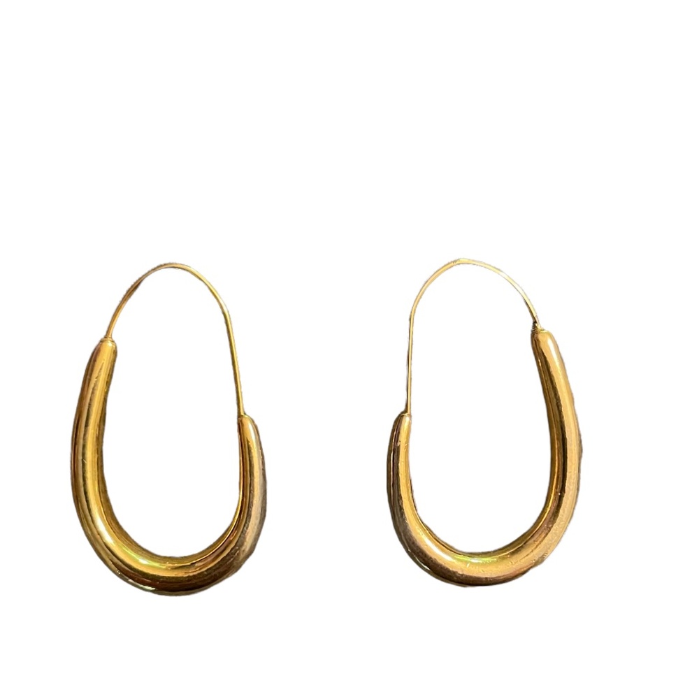 Express Gold Oval Hoop Earrings